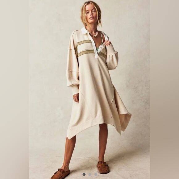 Free People Tops - NWT Free People Blair Sweatshirt Top In Oatmeal Combo Size Large